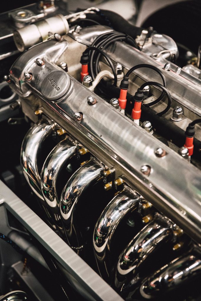 ultrasonically cleaned jaguar automotive engine